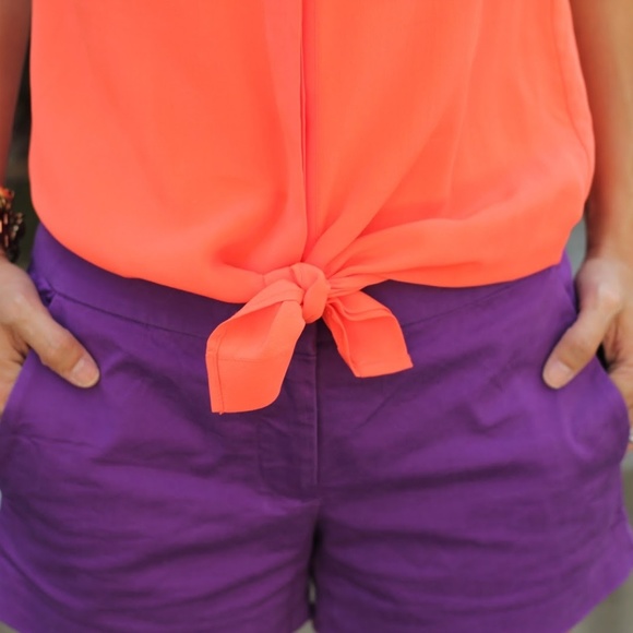 Women's Purple J Crew Shorts - Picture 2 of 6
